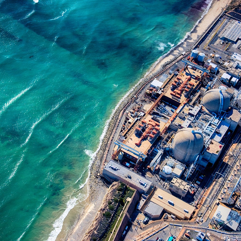 Nuclear power plant aerial view