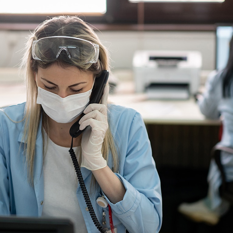 Person speaking on the phone