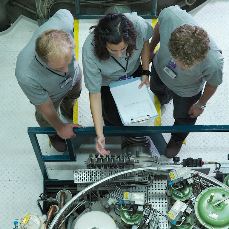 Fusion reactor scientists at work