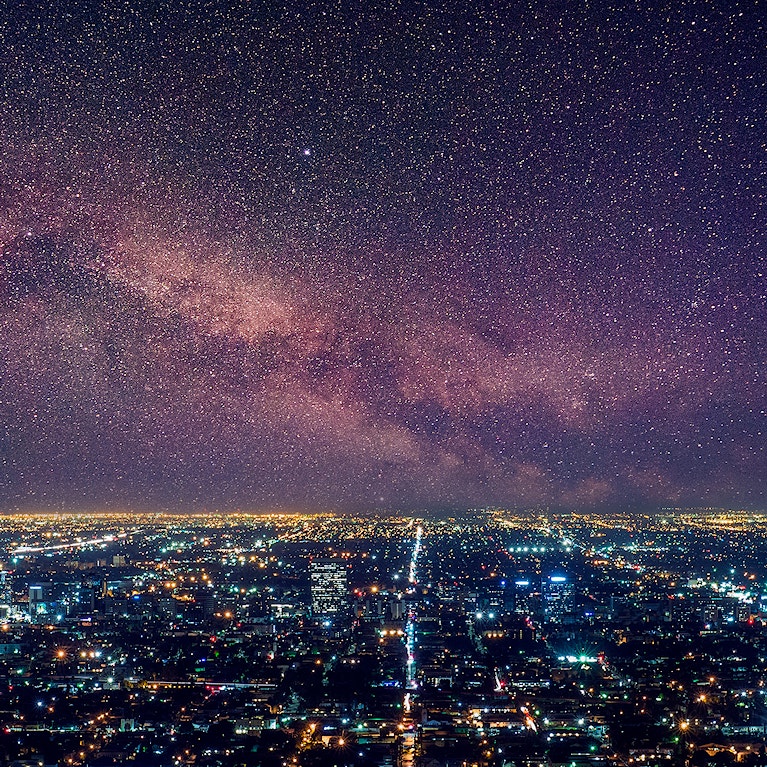 Starry sky over Los Angeles