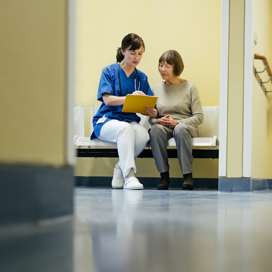 Doctor and senior patient at hospital