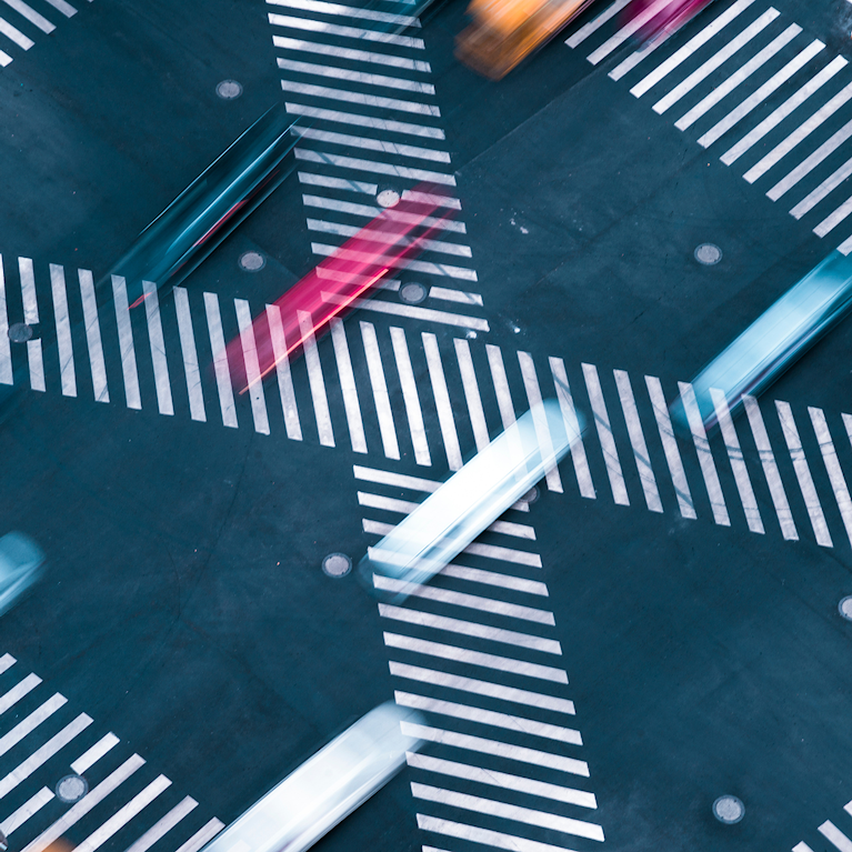 Blur motion concept car move fast on crosswalk